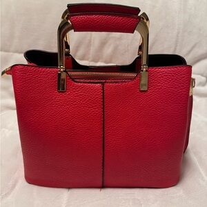 Elegant Red Leather Handbag